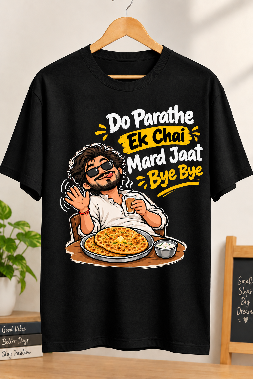 Do Parathe Ek Chai – Funny Desi Graphic T-Shirt