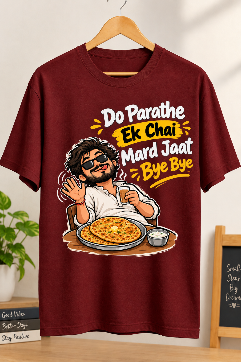Do Parathe Ek Chai – Funny Desi Graphic T-Shirt